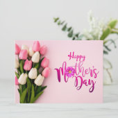 Rosa Blume Muttertagskarte Feiertagskarte (Stehend Vorderseite)