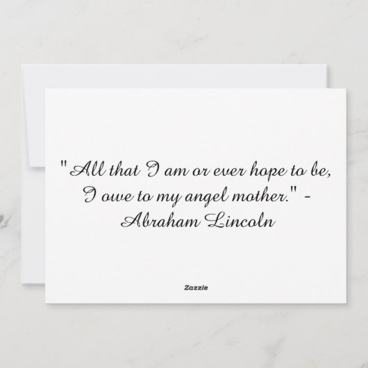 Rosa Blume Muttertagskarte Feiertagskarte (Rückseite)