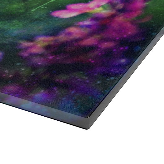 Rosa Blume n Beat gegen die Weltplatine Schneidebrett (Ecke)