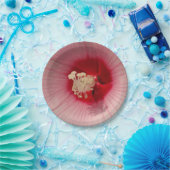 Rosa Blume Nah Foto Schönes Papier Teller (Party)