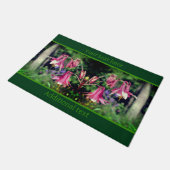 Rosa Blume Nah Personalisiert Fußmatte (Schrägansicht)