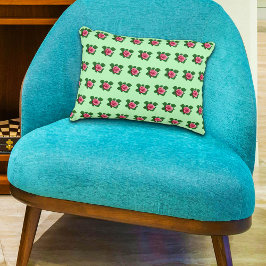 Rosa Blume Nahtloses Muster auf hellgrün Dekokissen