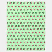 Rosa Blume Nahtloses Muster auf hellgrün Fleecedecke (Vorderseite)