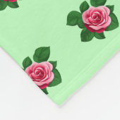 Rosa Blume Nahtloses Muster auf hellgrün Fleecedecke (Ecke)