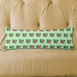 Rosa Blume Nahtloses Muster auf hellgrün Seitenschläferkissen