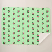 Rosa Blume Nahtloses Muster auf hellgrün Sherpadecke (Vorderseite (Horizontal))