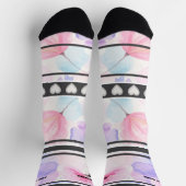 Rosa Blume - Name Nummer Socken (Oben)