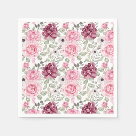 Rosa Blume Napkins Serviette (Vorderseite)