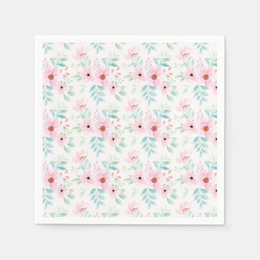 Rosa Blume Napkins Serviette (Vorderseite)