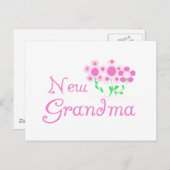 Rosa Blume Neue Oma Tshirts und Geschenke Postkarte (Vorne/Hinten)