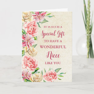 Rosa Blume Niece Happy Mother Day Card Karte