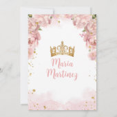 Rosa Blume Niedlich Niña Presentación De Tres Años Einladung (Rückseite)