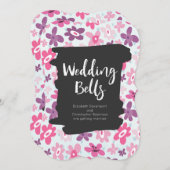 Rosa Blume Niedlich und Whimsical Retro Wedding Einladung (Vorne/Hinten)