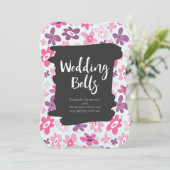 Rosa Blume Niedlich und Whimsical Retro Wedding Einladung (Stehend Vorderseite)