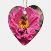 Rosa Blume niedliche Biene Keramik Ornament (Links)