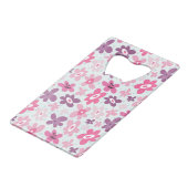 Rosa Blume Niedliche Molkenkulptur Hochzeit Kreditkarten Flaschenöffner (Rückseite Schrägansicht)