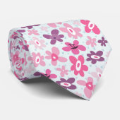 Rosa Blume Niedliches Muster Krawatte (Gerollt)
