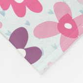Rosa Blume Niedliches Muster Personalisiert Fleecedecke (Ecke)