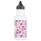 Rosa Blume Niedliches Muster Personalisiert Trinkflasche (Rechts)