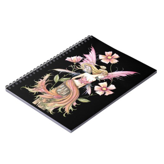 Rosa Blume-Notebook Notizblock (Linke Seite)