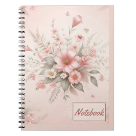 Rosa Blume Notebook Notizblock