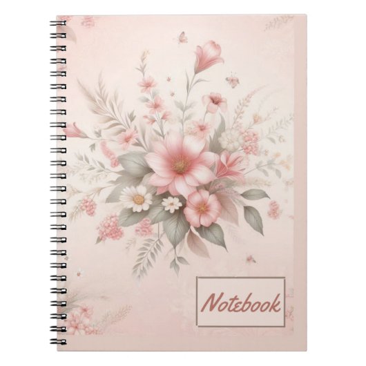 Rosa Blume Notebook Notizblock (Vorderseite)