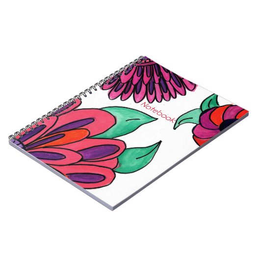 Rosa Blume Notebook Notizblock (Linke Seite)