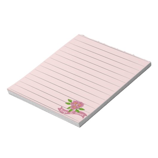 Rosa Blume Notepad Notizblock (Rotiert)