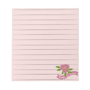 Rosa Blume Notepad Notizblock
