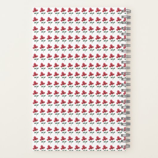 rosa Blume Notizblock (Rückseite)