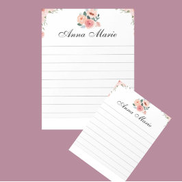 Rosa Blume Notizblock