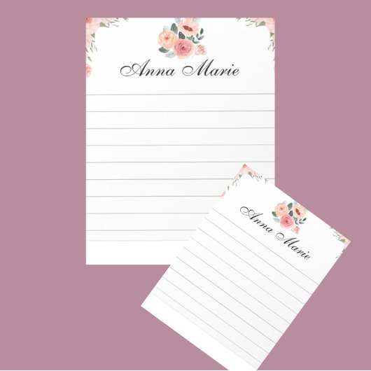 Rosa Blume Notizblock