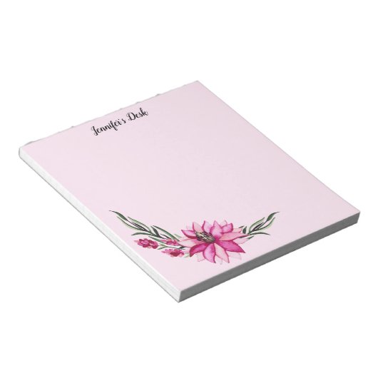 Rosa Blume Notizblock (angewinkelt)