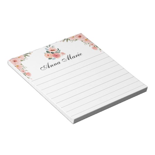 Rosa Blume Notizblock (angewinkelt)