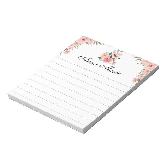 Rosa Blume Notizblock (Rotiert)