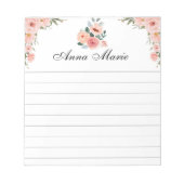 Rosa Blume Notizblock (Vorderseite)