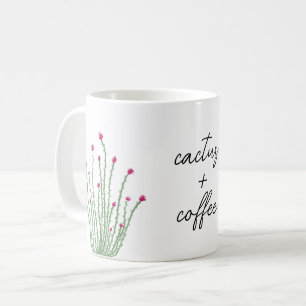Rosa Blume Ocotillo Cactus Plus Kaffeefarbe Kaffeetasse