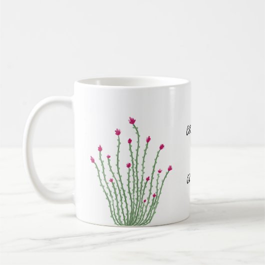Rosa Blume Ocotillo Cactus Plus Kaffeefarbe Kaffeetasse (Links)