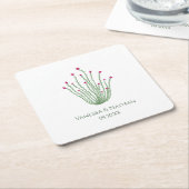 Rosa Blume Ocotillo Cactus Wedding Cocktail Hour Rechteckiger Pappuntersetzer (angewinkelt)