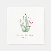Rosa Blume Ocotillo Cactus Wedding Cocktail Serviette (Vorderseite)