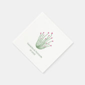 Rosa Blume Ocotillo Cactus Wedding Cocktail Serviette (Ecke)