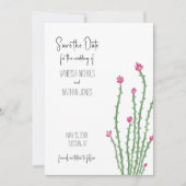 Rosa Blume Ocotillo Save the Date Karte (Vorderseite)