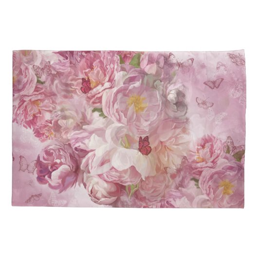 Rosa Blume Ölgemälde: zart Kissenbezug (Rückseite)