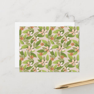 Rosa Blume, orange Blume, Muster von Blume Postkarte