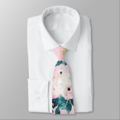 Rosa Blume Paint Gold Streifen Girl Design Krawatte (Gebunden)