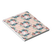 Rosa Blume Paint Gold Streifen Girl Design Notizblock (angewinkelt)