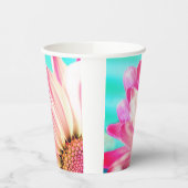 Rosa Blume Pappbecher (Links)