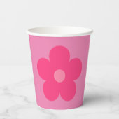 Rosa Blume Pappbecher (Rückseite)