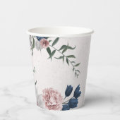 Rosa Blume Pappbecher (Rückseite)