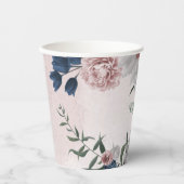 Rosa Blume Pappbecher (Vorderseite)